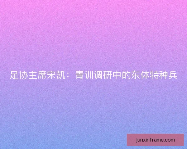 足协主席宋凯：青训调研中的东体特种兵